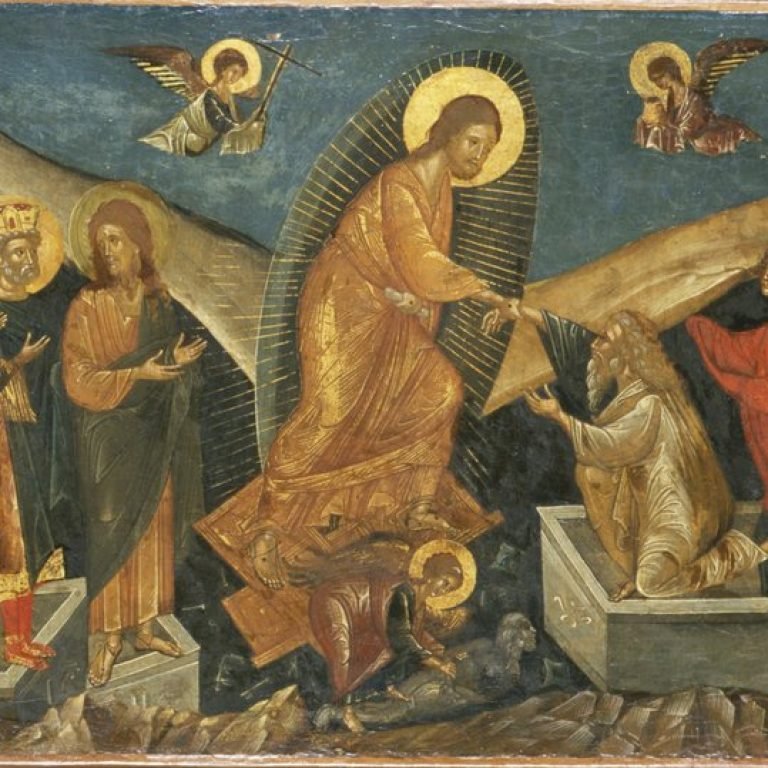 Macedonian School Macedonian School - The Descent of Christ into Hell c1600-15 (gloss paint on can - (MeisterDrucke-593251)